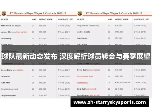球队最新动态发布 深度解析球员转会与赛季展望