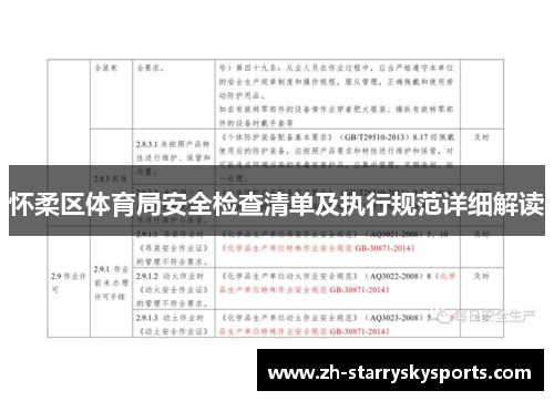 怀柔区体育局安全检查清单及执行规范详细解读